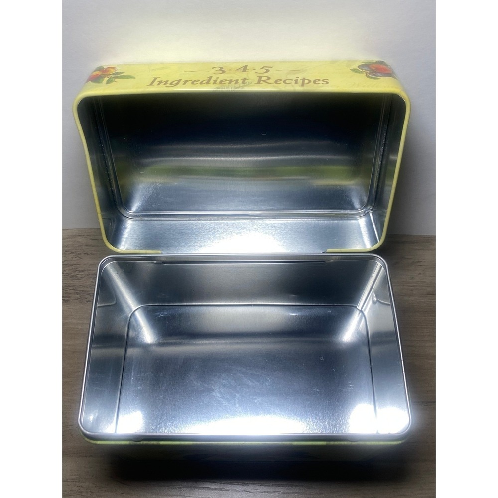 Vintage Country Style Metal Tin Recipes Storage Container Kitchen 5"H,4"W,6.75"L - Picture 7 of 7